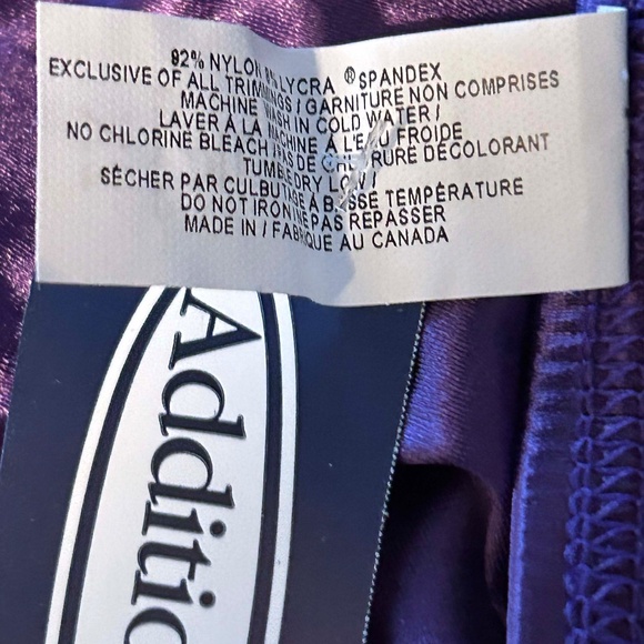 BRIEFS, NYLON SPANDEX PURPLE, SIZE 2X, MADE IN CANADA!, ADDITION ELLE, TAGS ON, - Picture 2 of 3